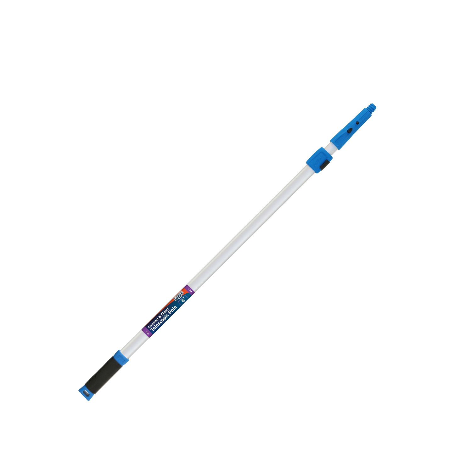 Professional Unger 972920 Telescopic Pole with Connect and Clean Locking Cone and Quick-Flip Clamps, 3 ft Min Pole L - 1