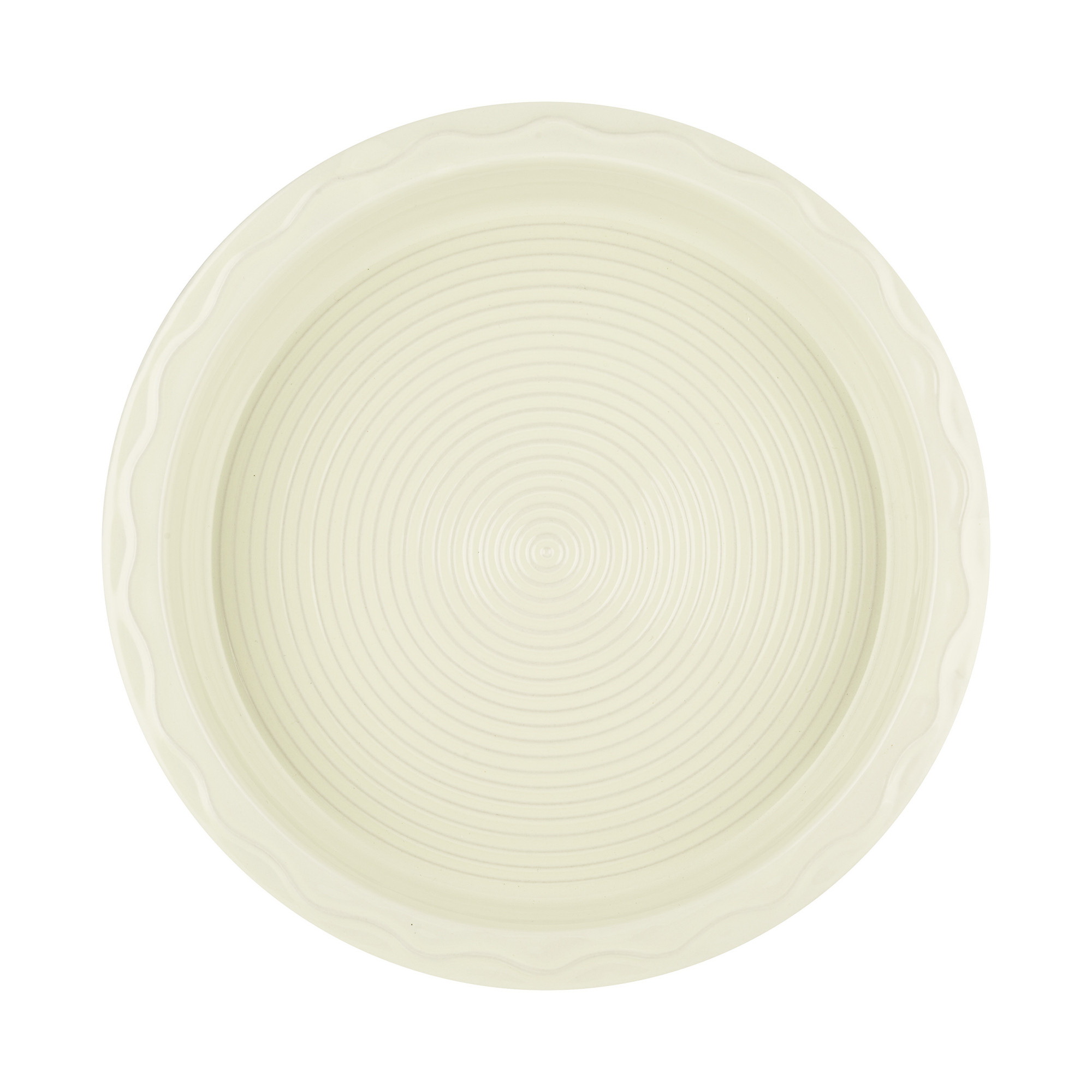Typhoon 2008.238 Innovative Kitchen Quiche Dish, 11.4 in Dia, 2-1/2 in OAL, Stoneware, Cream/Gray, Dishwasher Safe: Yes - 2