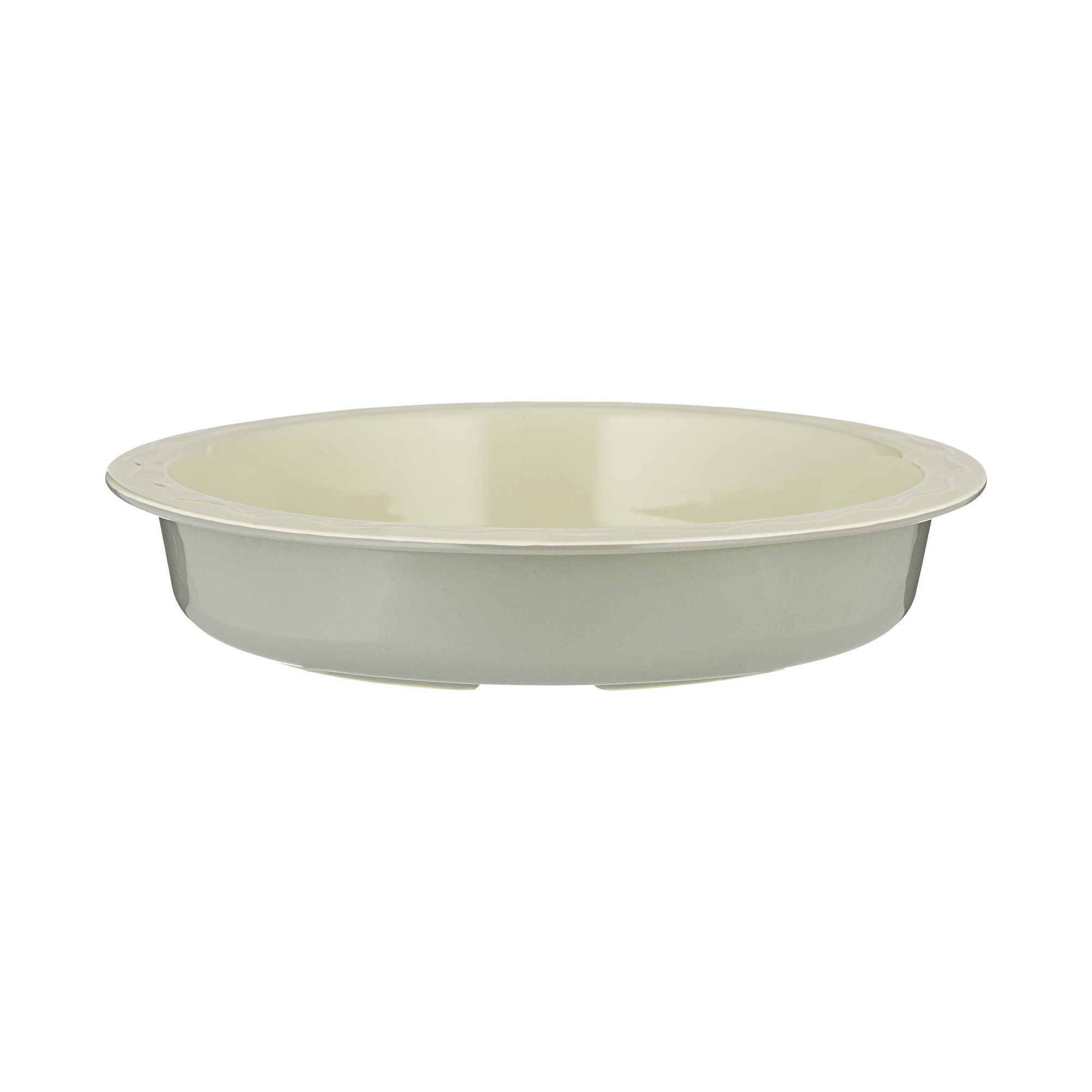 Typhoon 2008.238 Innovative Kitchen Quiche Dish, 11.4 in Dia, 2-1/2 in OAL, Stoneware, Cream/Gray, Dishwasher Safe: Yes - 3