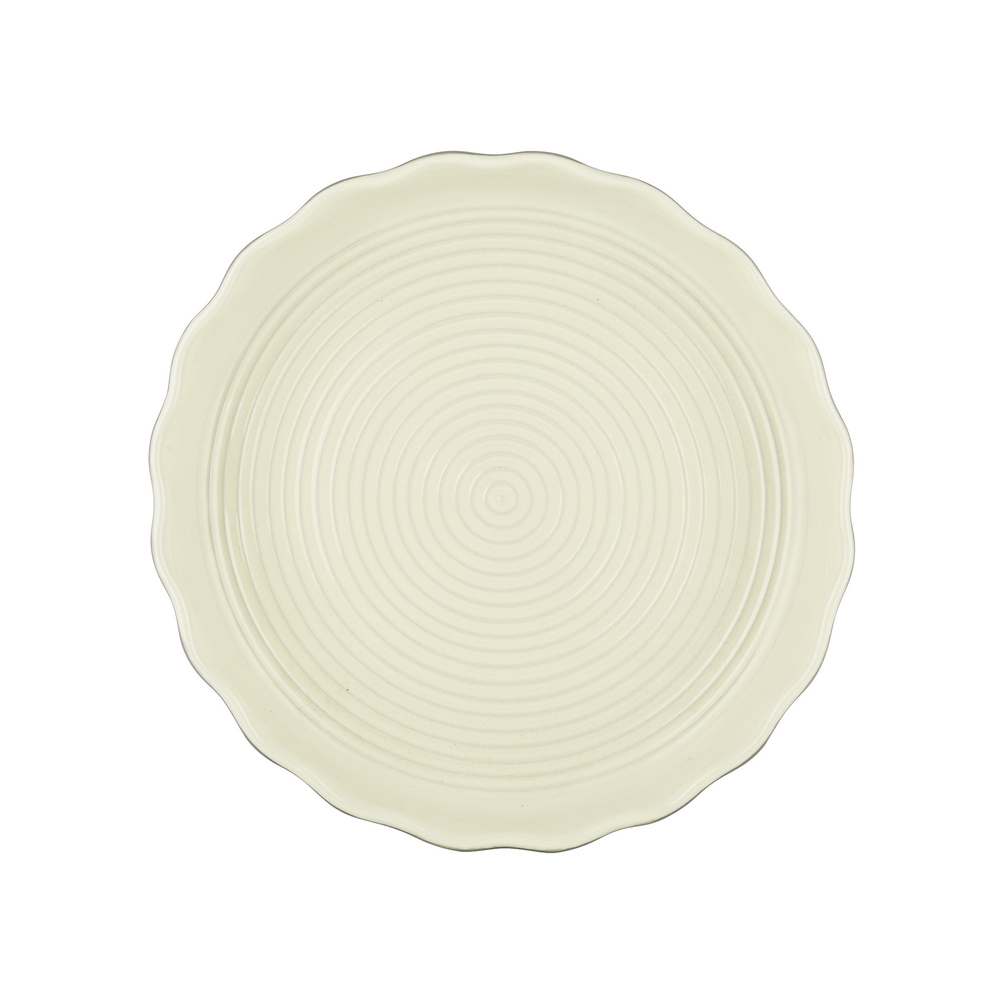 Typhoon 2008.239 Innovative Kitchen Quiche Dish, 9.4 in Dia, 1.8 in OAL, Stoneware, Cream/Gray, Dishwasher Safe: Yes - 2