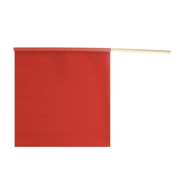 49893-10 Safety Flag with Wooden Dowel Rod, 18 in L, 18 in W, Fluorescent Red, PVC