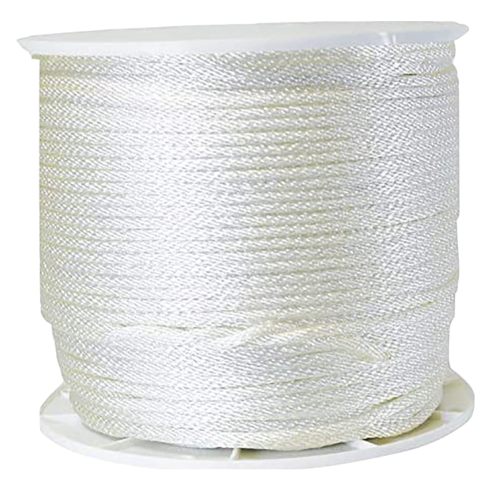 54803 Rope, 1/4 in Dia, 1000 ft L, 40 lb Working Load, Nylon/Poly, Silver/White