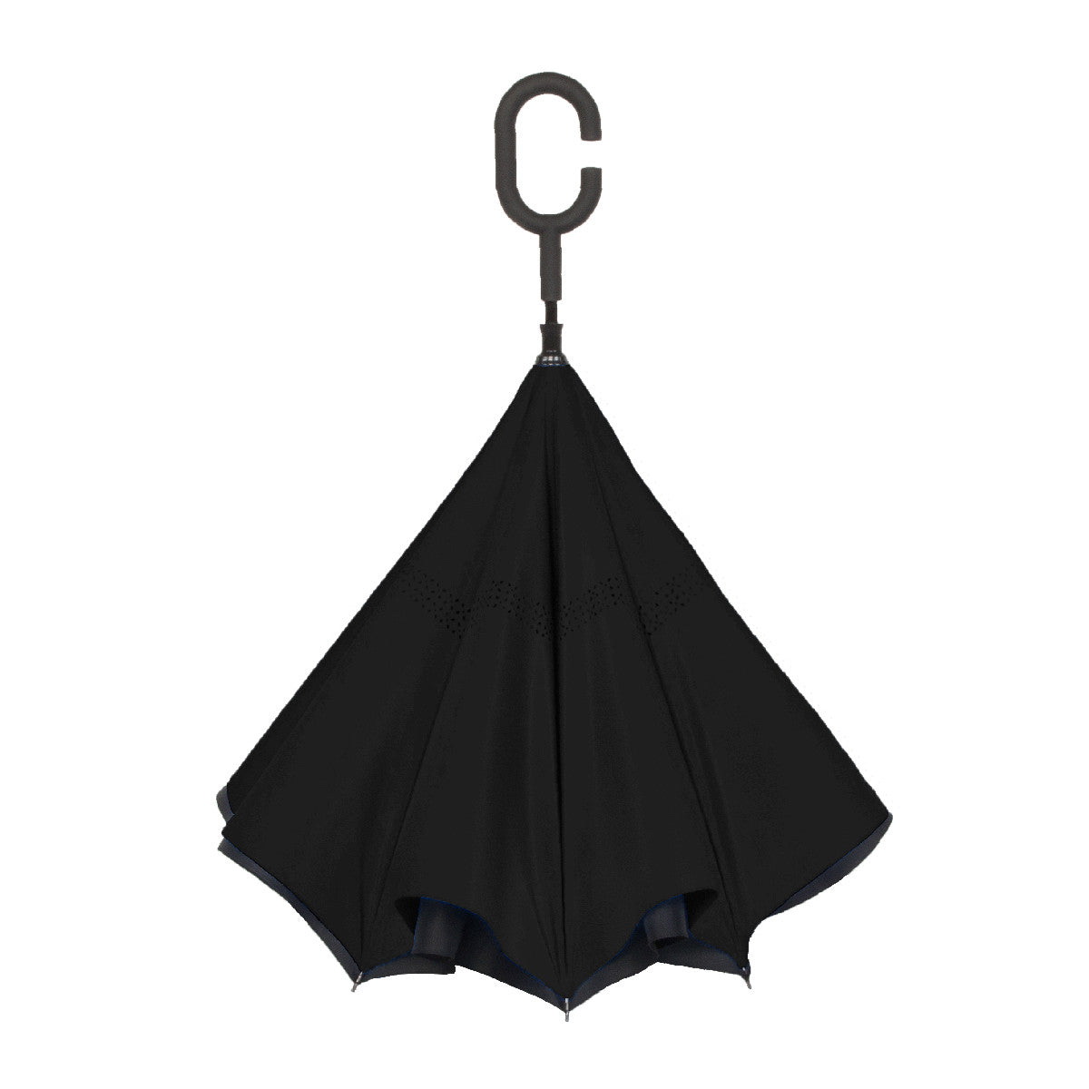 ShedRain UnbelievaBrella 3201-BLK/BLK Umbrella, C Canopy, Polyester Fabric, Black Fabric, 32 in OAH - 3