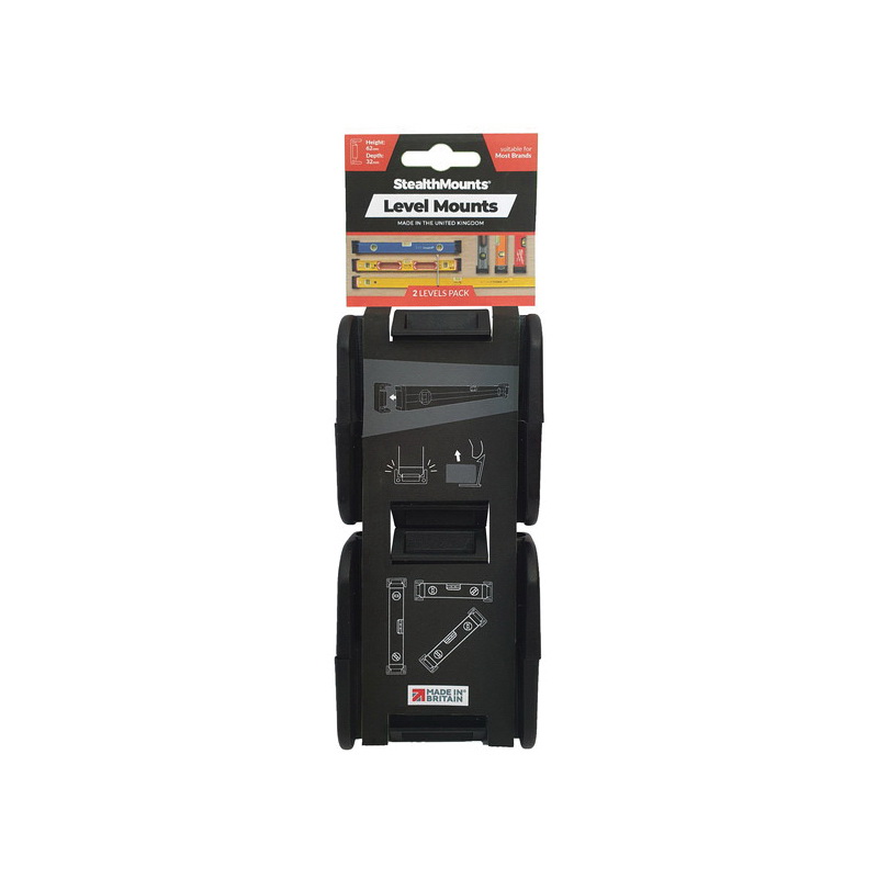 StealthMounts OM-LM-BLK-2 Universal Spirit Level Mount, ABS Plastic, Black - 3