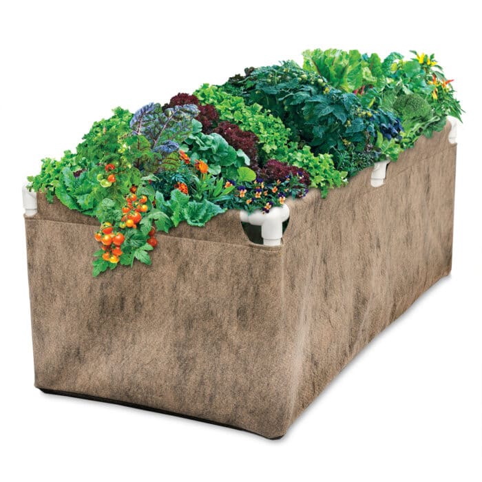 Smart Pot 83224 Lightweight Urban Raised Bed Garden, 2 ft L, 4 ft W, 18 in H, Fabric/PVC, Natural - 3