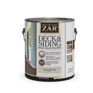 ZAR 82613 Deck and Siding Solid Color Coating, Tint Dark, Liquid, 1 gal