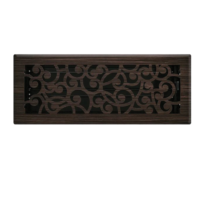 RG3366 Wonderland Design Decorative Floor Register, 12 in L, 4 in W, Steel, Oil-Rubbed Bronze