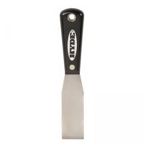 Hyde Black & Silver 02200 Chisel Putty Knife, 1-5/16 in W Blade, High Carbon Steel Blade, Nylon Handle, Round Handle