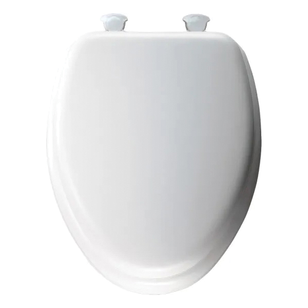 Soft Toilet Seat with Cover, Mayfair, Elongated, Vinyl, White - 2