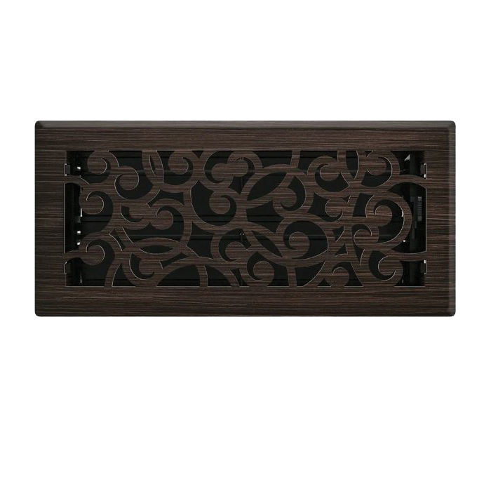 RG3365 Wonderland Design Decorative Floor Register, 10 in L, 4 in W, Steel, Oil-Rubbed Bronze