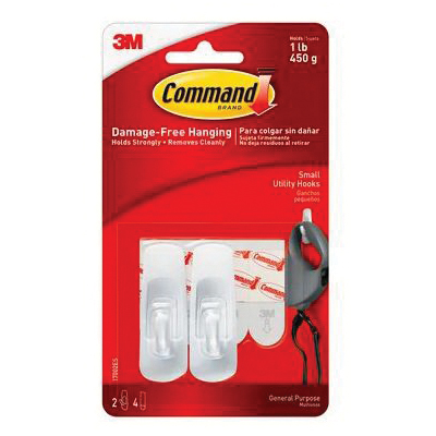 17002-ES Wall Hook, 450 g, 2-Hook, White