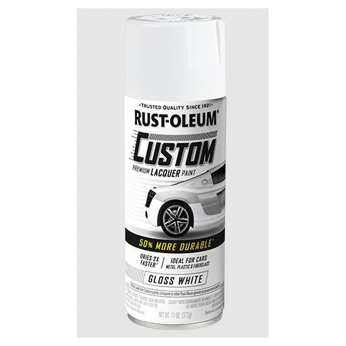 Rust-Oleum 352722 Automotive Custom Lacquer Spray Paint, 11 oz, Gloss White