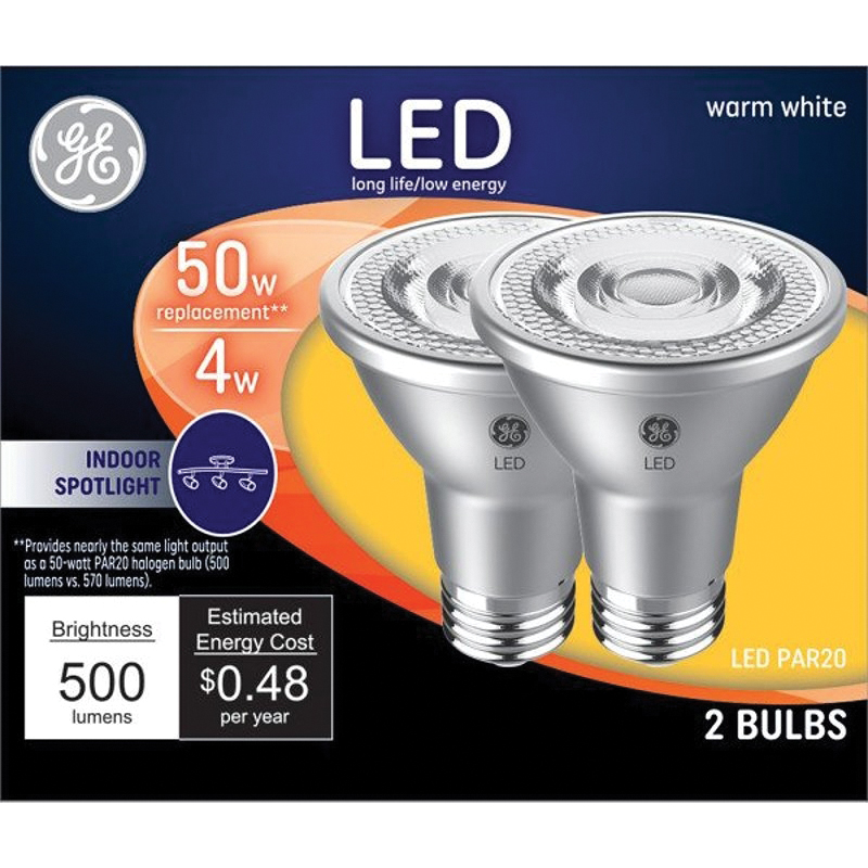 93116055 LED Light Bulb, R20 Lamp, 50 W Equivalent, E26 Medium Lamp Base, Yes, Clear, Warm White Light
