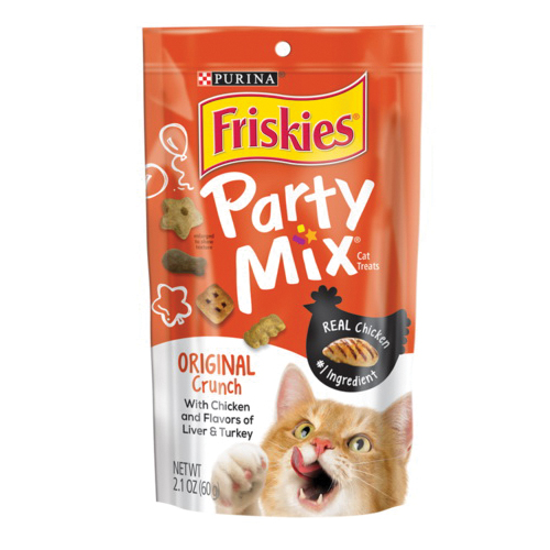 23902 Party Mix Crunch Original Cat Treat, Liver, Turkey Flavor, 2.1 oz