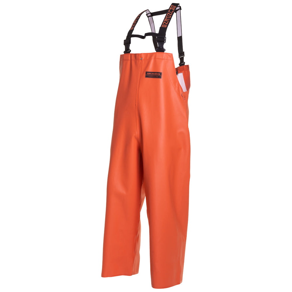 Grundens Herkules 16 Series 10096-800-M Bib Pants, M, 32 to 34 in Waist, Polyester/PVC, Orange, Relaxed - 3
