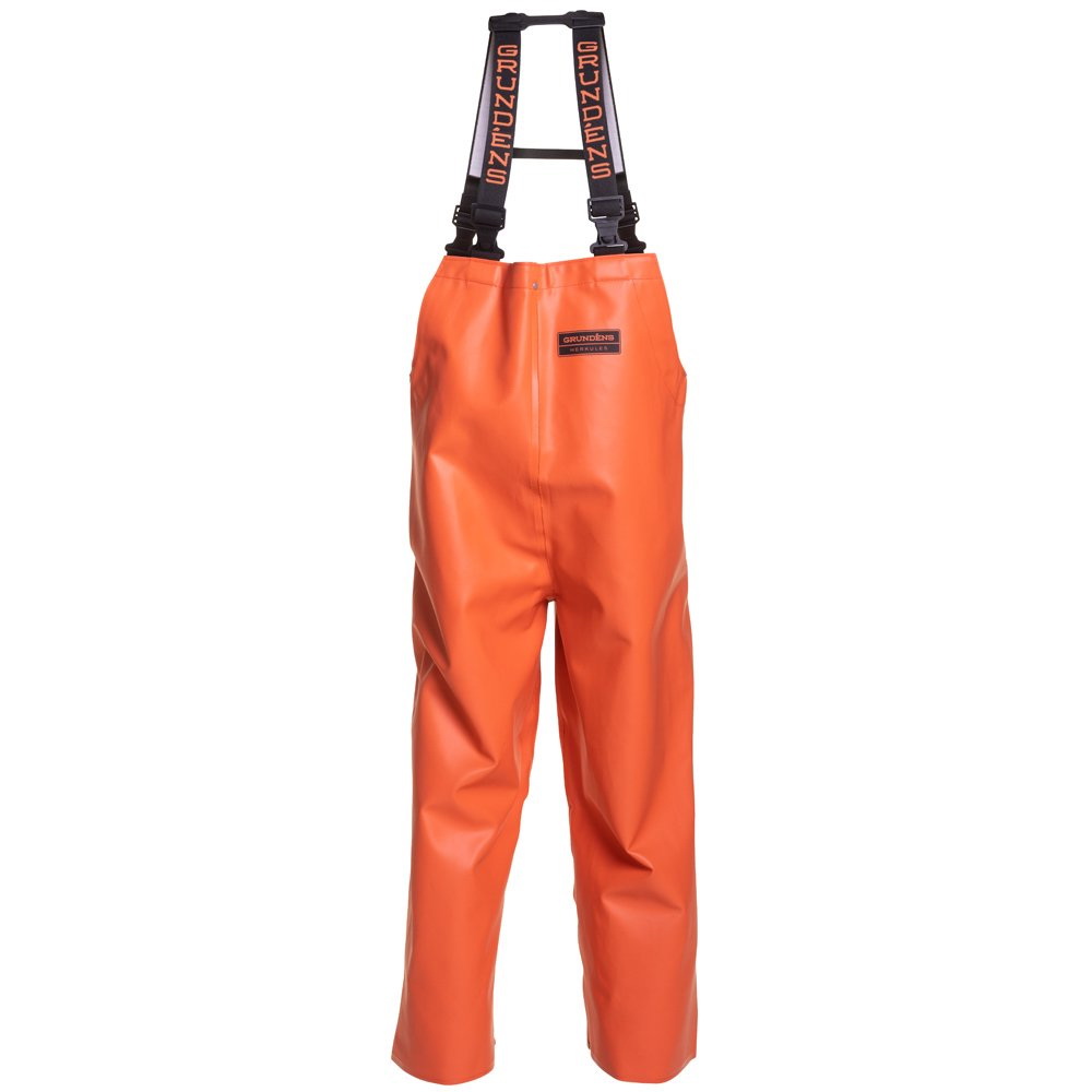 Grundens Herkules 16 Series 10096-800-M Bib Pants, M, 32 to 34 in Waist, Polyester/PVC, Orange, Relaxed - 4