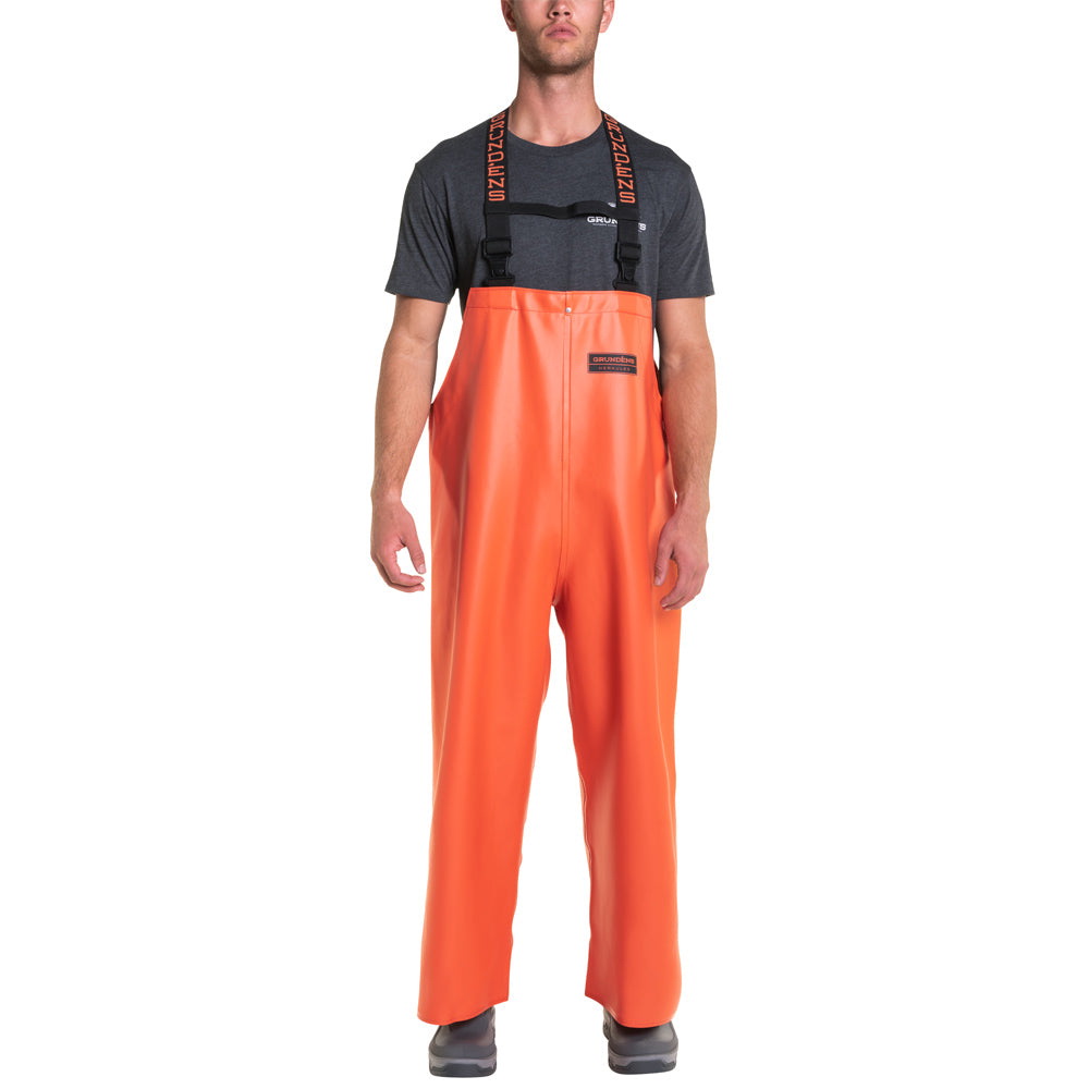 Grundens Herkules 16 Series 10096-800-M Bib Pants, M, 32 to 34 in Waist, Polyester/PVC, Orange, Relaxed - 5