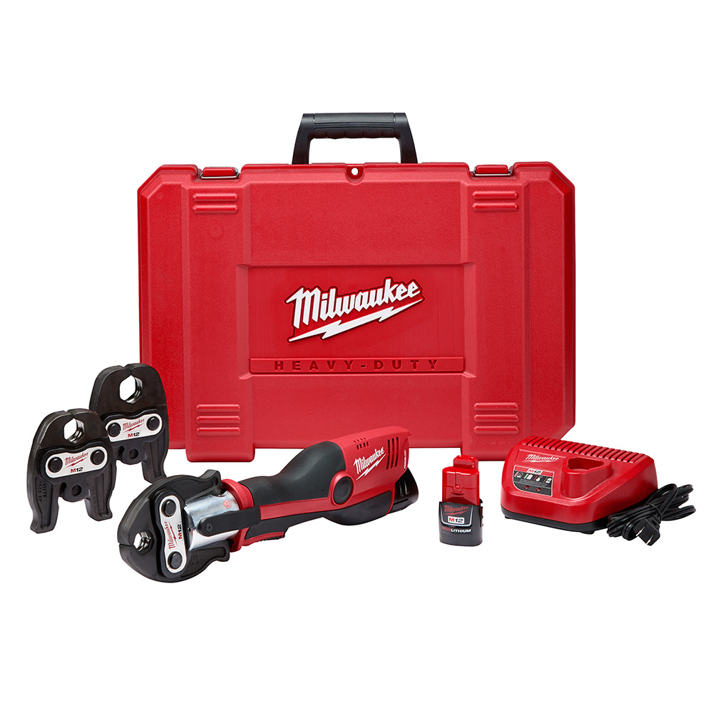 M12 FORCE LOGIC 2473-22 Press Tool Kit, Battery Included, 12 V, 1.5, 2, 4 Ah, 5400 lb Max Crimping Force