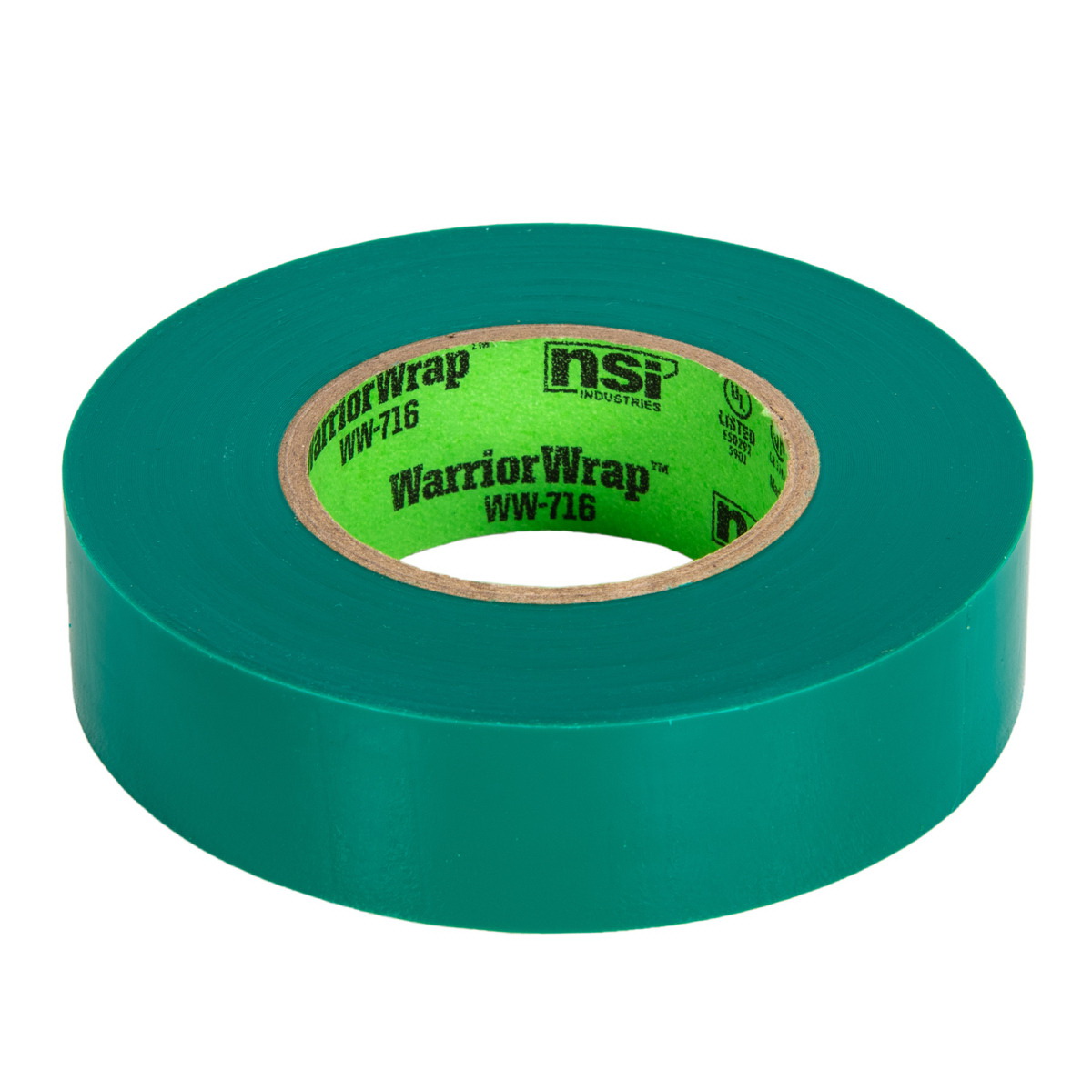 Warrior Wrap General Electrical Tape, Nsi, 60 ft L, 3/4 in W, PVC Backing, Green - 3