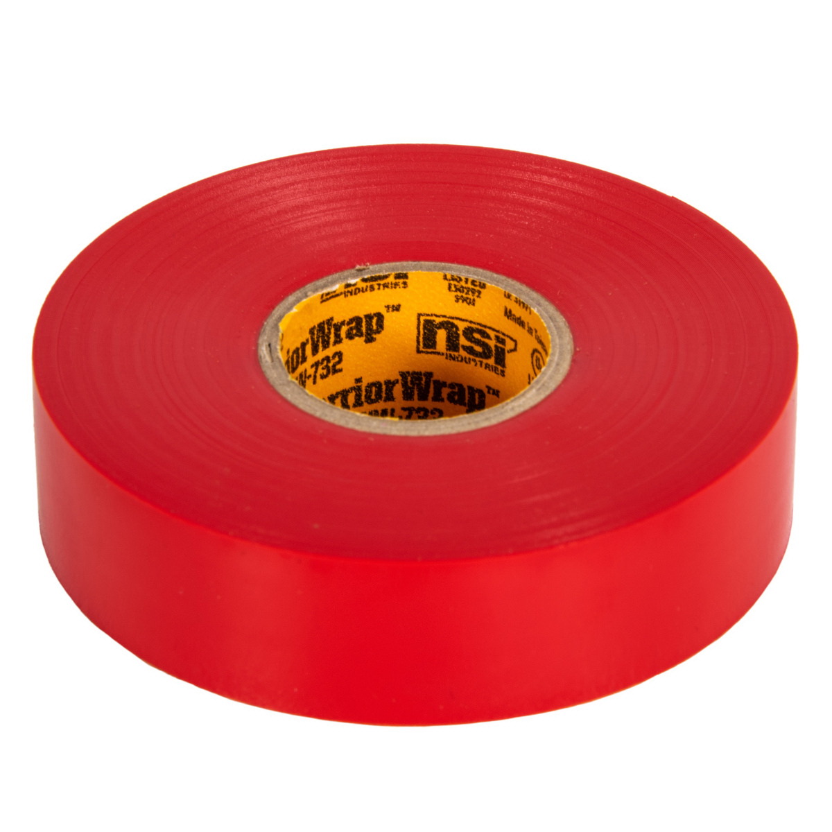 Pro Electrical Tape, Warrior Wrap, 66 ft L, 3/4 in W, PVC Backing, Red - 2
