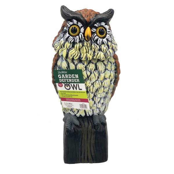 DeWitt OWLRH Garden Defender Owl with Rotating Head, 7 in L, Repels: Birds, Pests, Rodents