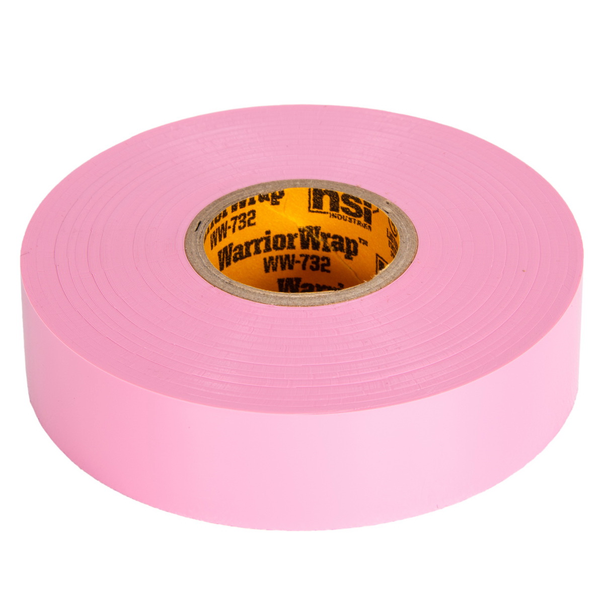 Pro Electrical Tape, Warrior Wrap, 66 ft L, 3/4 in W, PVC Backing, Pink - 3
