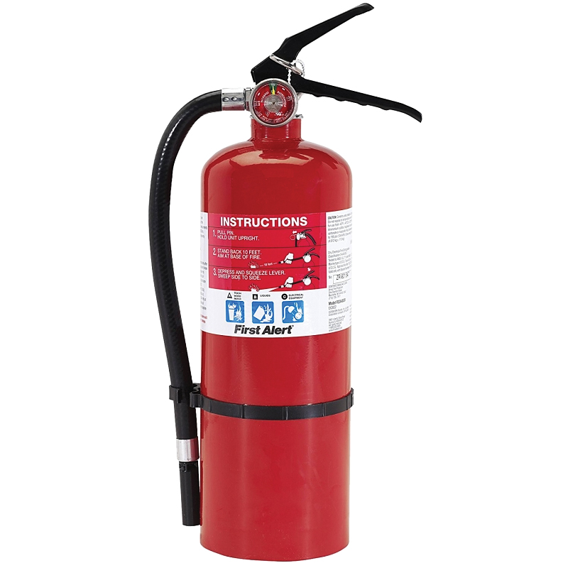 First Alert PRO5/BRKT5 Rechargeable Fire Extinguisher, 5 lb, Monoammonium Phosphate - 1