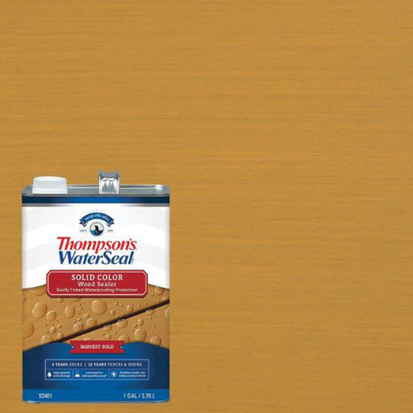 Thompson's WaterSeal TH.093401-16 Wood Sealer, Solid, Liquid, Harvest Gold, 1 gal - 2