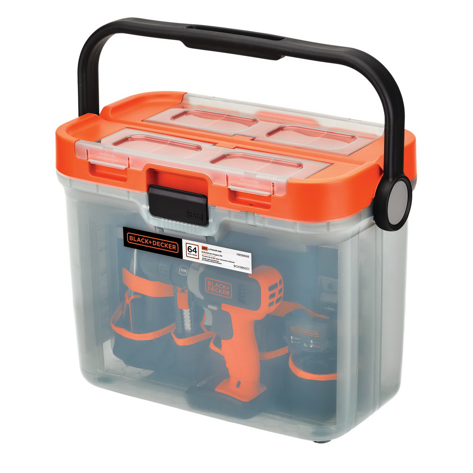 Black+Decker BCKSB62C1 Drill with Home Tool Kit, Tool Only, 20 V, Keyless Chuck