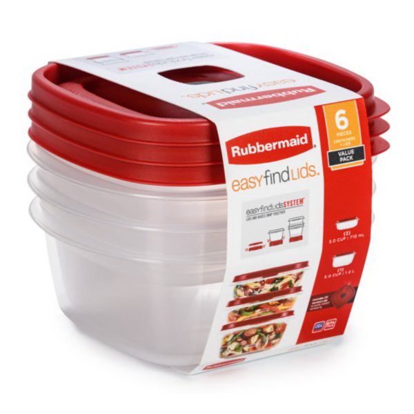 Rubbermaid EasyFindLids 2039756 Storage Container Set, Plastic, Clear - 2