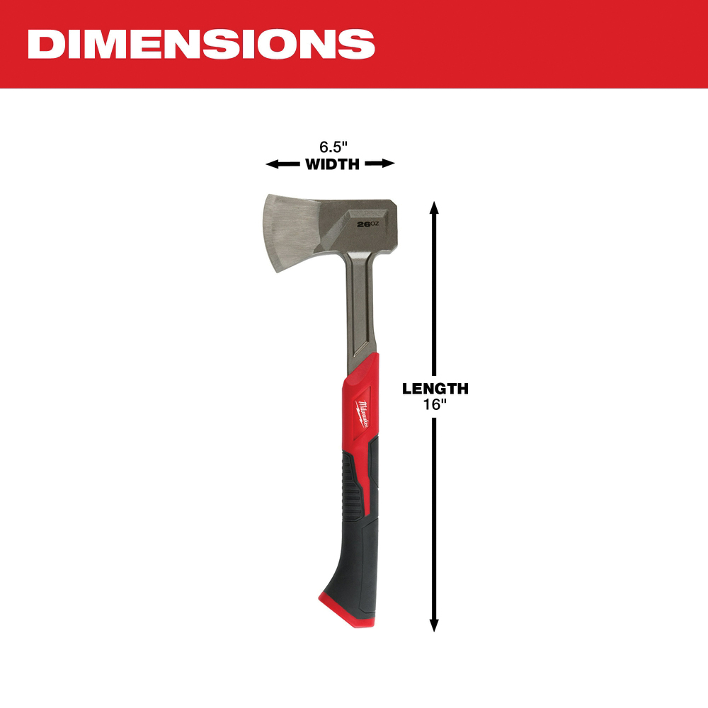 Splitting Axe, Milwaukee, Single Bit Steel Head, Steel Handle, 17-5/8 in L - 3