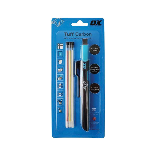 OX Pro OX-P503210 Marking Pencil Value Pack, 2.8 mm Tip, Gray, ABS/Polypropylene/Stainless Steel Barrel - 2