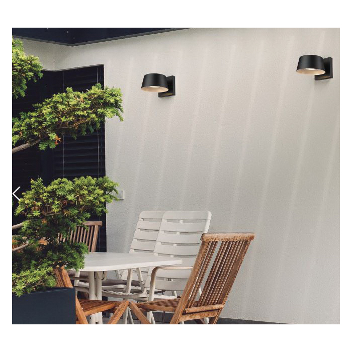 Maisel Outdoor Wall Sconce, Globe, Integrated LED, 8 in L, Black - 3