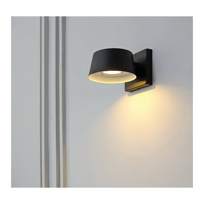 Maisel Outdoor Wall Sconce, Globe, Integrated LED, 8 in L, Black - 5