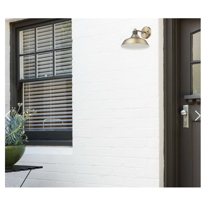 Sutton Outdoor Wall Sconce, Globe, 1-Light, 12 in H, Matte Gold - 2