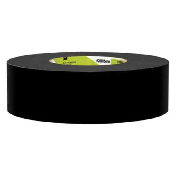 2830-B Duct Tape, 30 yd L, 1.88 in W, Polyethylene Backing, Black