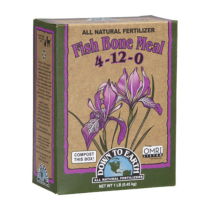 Down To Earth 17872 Fish Bone Meal, 1 lb, Box, 4-12-0 N-P-K Ratio
