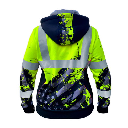 SafetyShirtz SS360 650316-M Reflective Safety Hoodie, M, Women's, Fits to Chest Size: 20-1/2 in, Polyester/Spandex - 2