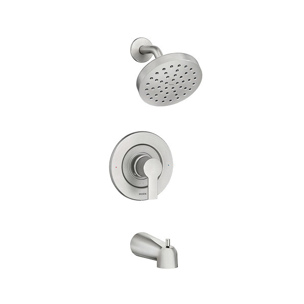 Rinza Posi-Temp 82628SRN Tub and Shower Faucet, Single Function Showerhead, 1.75 gpm Showerhead, 1-Handle