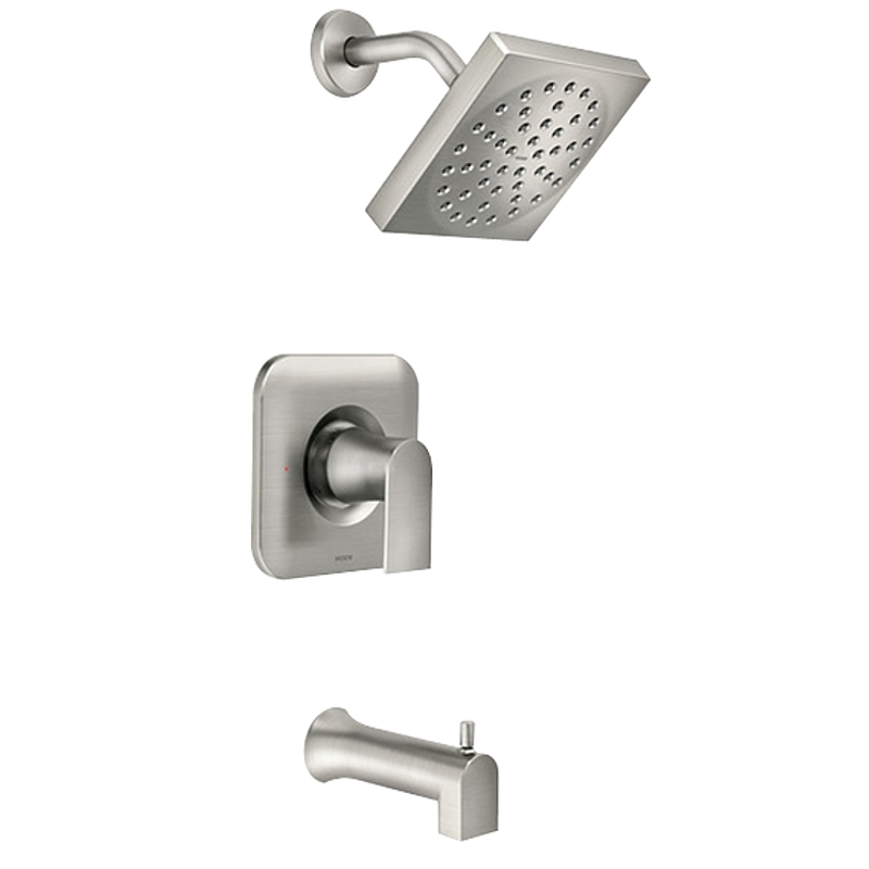 82760SRN Tub and Shower Faucet, 1.75 gpm Showerhead, Diverter Tub Spout, 1-Handle, Brushed Nickel