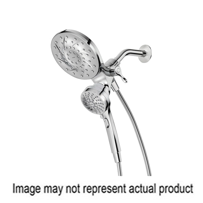 Engage 26009BL Spray Head with Handshower, Round, 1/2 in Connection, IPS, 2.5 gpm, 6-Spray Function, Plastic