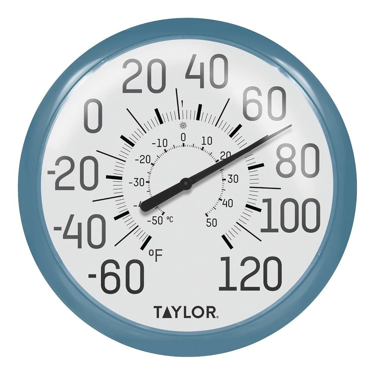6700TE Big and Bold Thermometer, -60 to 120 deg F, Teal Bezel