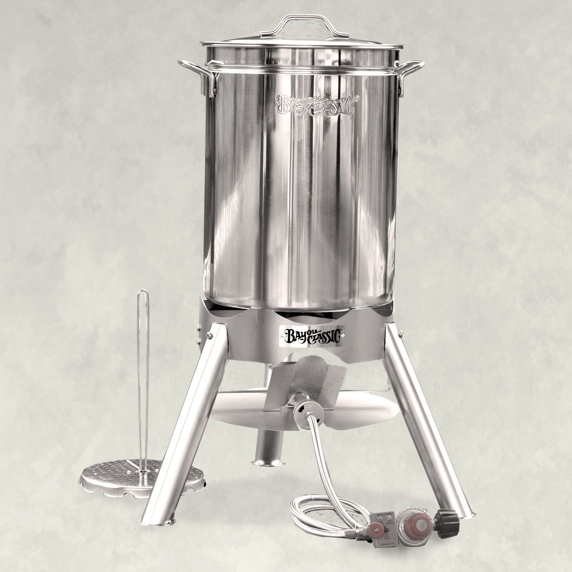 200-440 Turkey Fryer Kit, 58,000 Btu, Propane, Stainless Steel, Silver