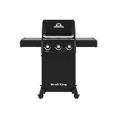 864054 Free-Standing Gas Grill, Liquid Propane, 3-Burner, 350 sq-in Primary Cooking Surface, Black