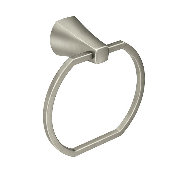 Lindor MY8786BN Towel Ring, 5-7/16 in Dia Ring, Aluminum/Zinc, Brushed Nickel, Wall Mounting