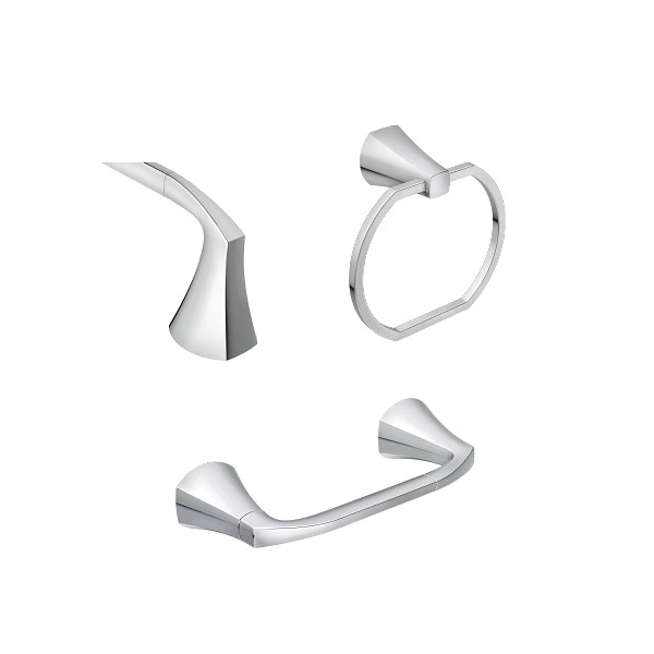 Lindor MY8793CH Bathroom Hardware Set, Zinc, Chrome, 3-Piece