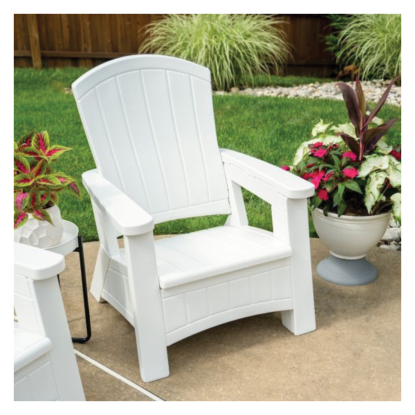 BMAC1000WD Adirondack Chair with Storage, 30 in W, 32-1/2 in D, 38-1/2 in H, Resin Seat, Wood Frame