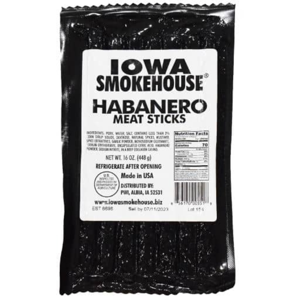 Iowa Smokehouse is-16msh Meat Stick, Habanero, 16 oz - 2