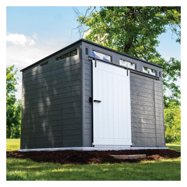 Modernist BMS9000 Barn Door Storage Shed, 483 cu-ft, 10 ft 9-1/2 in W, 7 ft 3-1/2 in D, Resin
