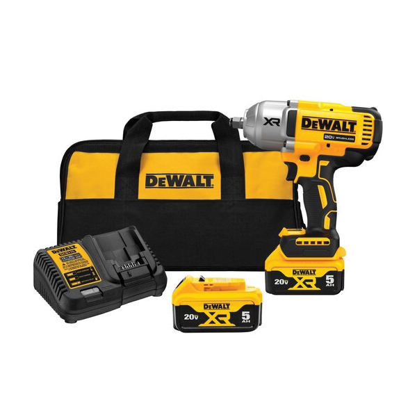 DCF900P2 Impact Wrench with Hog Ring Anvil, Battery Included, 20 V, 5 Ah, 1/2 in Drive, Standard Drive